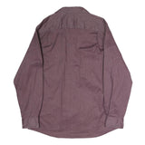 WRANGLER Mens Maroon Plain Shirt L Cotton Button Pockets Long Sleeve Casual