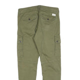 JACK & JONES Mens Cotton Blend Slim Cargo Trousers Green W32 L28 Casual Outdoor