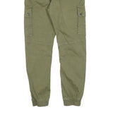 JACK & JONES Mens Cotton Blend Slim Cargo Trousers Green W32 L28 Casual Outdoor