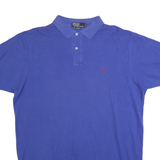 POLO RALPH LAUREN Mens Blue Short Sleeve Polo Shirt XL Classic Cotton Blend