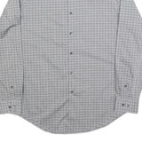CALVIN KLEIN Mens Grey Check Shirt L Cotton Blend Button Long Sleeve Classic Fit