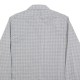 CALVIN KLEIN Mens Grey Check Shirt L Cotton Blend Button Long Sleeve Classic Fit
