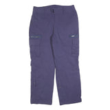 Mens Relaxed Fit Navy Blue Cotton Blend Cargo Trousers W34 L30 Casual Utility