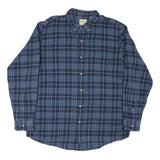 RED HEAD Mens Blue Check Shirt XL Button Down Casual Cotton Blend