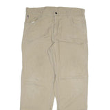 CARHARTT Mens Cotton Blend Beige Relaxed Straight Trousers W40 L36 Workwear Zip