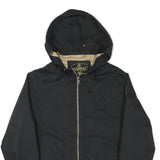 ELEMENT Boys Black Hooded Jacket M Polyester Blend Zip Patches Casual Outerwear