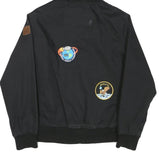 ELEMENT Boys Black Hooded Jacket M Polyester Blend Zip Patches Casual Outerwear