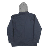 WRANGLER Mens Navy Blue Cotton Hooded Jacket M Zip Casual Workwear Pocket