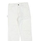 DICKIES Mens White Cotton Blend Regular Fit Straight Leg Trousers W28 L28
