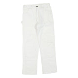 DICKIES Mens White Cotton Blend Regular Fit Straight Leg Trousers W28 L28