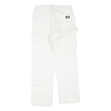 DICKIES Mens White Cotton Blend Regular Fit Straight Leg Trousers W28 L28