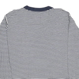 TOMMY HILFIGER Womens Navy & White Patterned Jumper V-Neck Basic Knit XL Striped