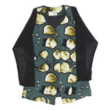 WEIDER Womens Green & Yellow Printed Top Long Sleeve Round Neck S Stylish