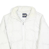 BIG STAR Womens White Puff Jacket M Polyester Blend Puffer Zip Casual