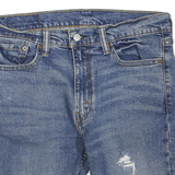 LEVI'S Mens Denim Blue Distressed Casual Shorts M W33 Frayed Hem Mid Length