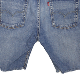 LEVI'S Mens Denim Blue Distressed Casual Shorts M W33 Frayed Hem Mid Length