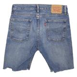 LEVI'S Mens Denim Blue Distressed Casual Shorts M W33 Frayed Hem Mid Length