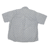 NATURAL ISSUE Mens Blue & Cream Pattern Cotton Blend Shirt XL Casual Short
