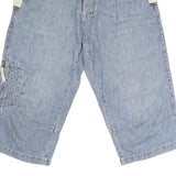 JACK & JONES Mens Blue Cotton Casual Shorts M W34 Relaxed Fit Button Closure