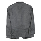 Mens Grey Wool Blend Classic Blazer Jacket L Button Closure Formal Tailored