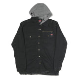 WRANGLER Mens Black Zip Jacket S Cotton Blend Hooded Casual Lightweight