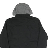WRANGLER Mens Black Zip Jacket S Cotton Blend Hooded Casual Lightweight