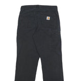 CARHARTT Mens Relaxed Black Cotton Blend Trousers W30 L32 Workwear Zip