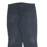 DICKIES Mens Navy Blue Regular Fit Straight Leg Trousers W36 L30 Cotton Blend