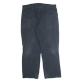 DICKIES Mens Navy Blue Regular Fit Straight Leg Trousers W36 L30 Cotton Blend