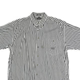 CHRISTIAN DIOR Mens Black & White Striped Cotton Shirt M Button Down Casual