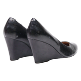 CLARKS Wedge Heels Black Leather Womens UK 5.5