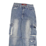 TARGET Mens Relaxed Blue Denim Relaxed Fit Cargo Pocket W26 L28 Workwear Jeans