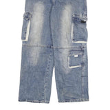 TARGET Mens Relaxed Blue Denim Relaxed Fit Cargo Pocket W26 L28 Workwear Jeans