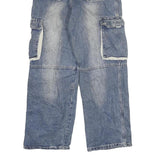 TARGET Mens Relaxed Blue Denim Relaxed Fit Cargo Pocket W26 L28 Workwear Jeans