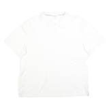 CALVIN KLEIN Mens White Short Sleeve Plain XL Cotton Blend Polo Shirt