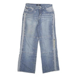 MZ JEANS Mens Blue Relaxed Patchwork Denim Stone Wash W30 L28 Zip Closure