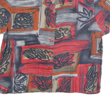 ACKERMAN Womens Red & Grey Printed Shirt Short Sleeve Collared M Stylish Top