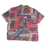 ACKERMAN Womens Red & Grey Printed Shirt Short Sleeve Collared M Stylish Top