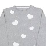 AUSTRALIAN Womens Grey Sweatshirt S Cotton Blend Crew Neck Heart Print Casual