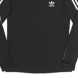 ADIDAS Womens Black & White Long Sleeve Crew Neck T-Shirt UK 8 Casual Sportswear