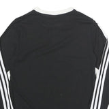 ADIDAS Womens Black & White Long Sleeve Crew Neck T-Shirt UK 8 Casual Sportswear