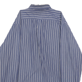 NAUTICA Mens Blue & White Striped Classic Fit L Cotton Shirt Button-Down Collar