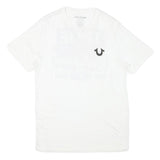 TRUE RELIGION Mens White Graphic T-Shirt S Short Sleeve Crew Neck Logo Print