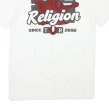 TRUE RELIGION Mens White Graphic T-Shirt S Short Sleeve Crew Neck Logo Print