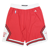 ADIDAS Mens Sports Shorts Red & White Chicago Bulls NBA L W32 Polyester