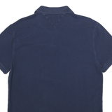 TOMMY JEANS Mens Blue Polo Shirt L Cotton Short Sleeve Embroidered Logo