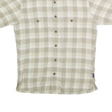 PATAGONIA Mens Beige & Cream Check Shirt S Casual Cotton Short Sleeve Summer