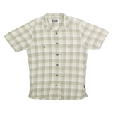 PATAGONIA Mens Beige & Cream Check Shirt S Casual Cotton Short Sleeve Summer