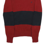 NAUTICA Mens Navy & Red Patterned Jumper Crew Neck Cotton S Classic Stripe