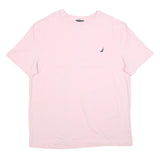 NAUTICA Mens Pink Crew Neck T-Shirt 2XL Short Sleeve Cotton Blend Casual Summer